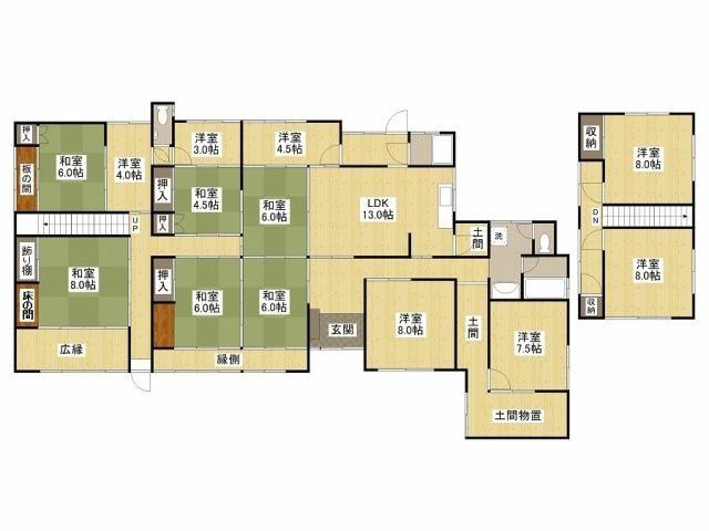 【間取り】 | 和気町衣笠中古戸建 | ※情報と現況が相違する場合は、現況優先とします。