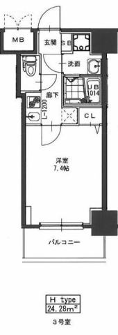 S-RESIDENCE緑橋駅前の間取り