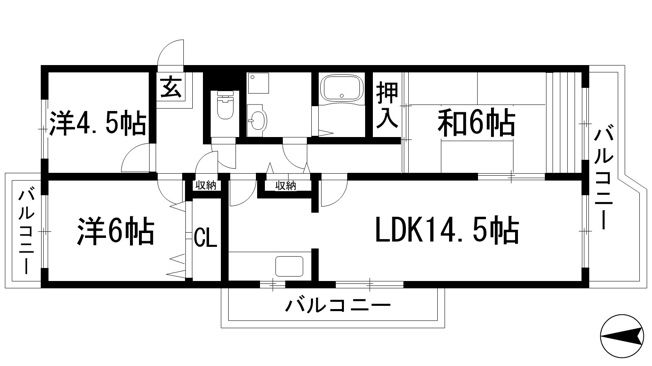 【間取り】 | グリーンハイツ東多田2号棟