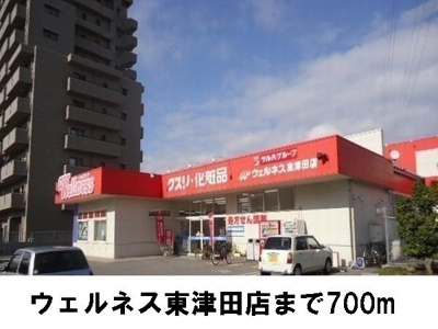 【周辺】 | ハビテーション長通Ｂ | ウェルネス東津田店まで700m