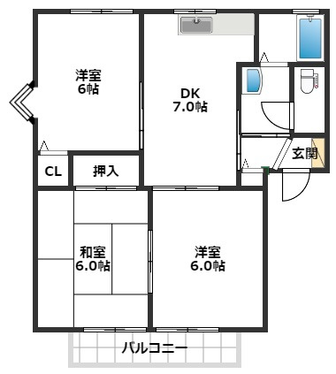 【間取り】 | グランデージュ渡辺