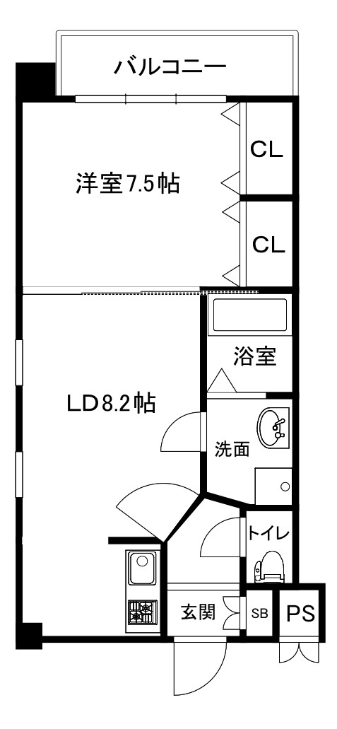 大阪市中央区上汐１丁目の賃貸マンションの間取り