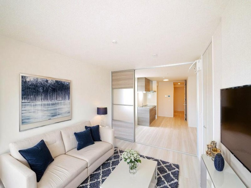 シュエット四条大路の居間・リビング|CGで家具等を配置したもので家具等は含まれません