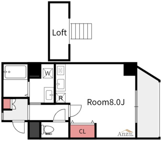 【間取り】 | ヴィッラ　リエート　エム | １R+ロフト・25.6㎡