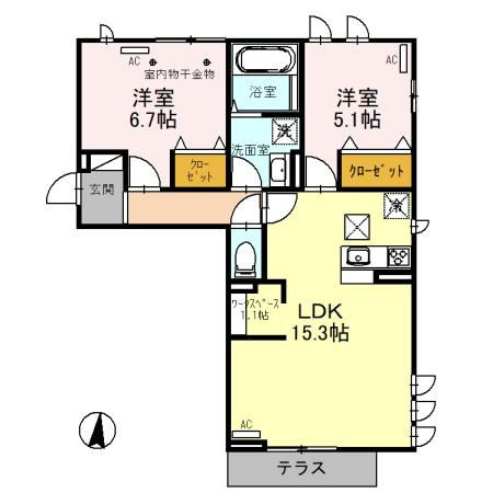 D-room高坂弐番町の間取り