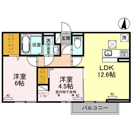 D-room高坂弐番町の間取り