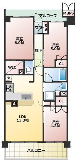 【間取り】 | ワコーレ神戸三宮トラッドタワー