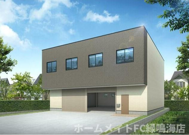 豊明市栄町倉庫付事務所Aの外観パース