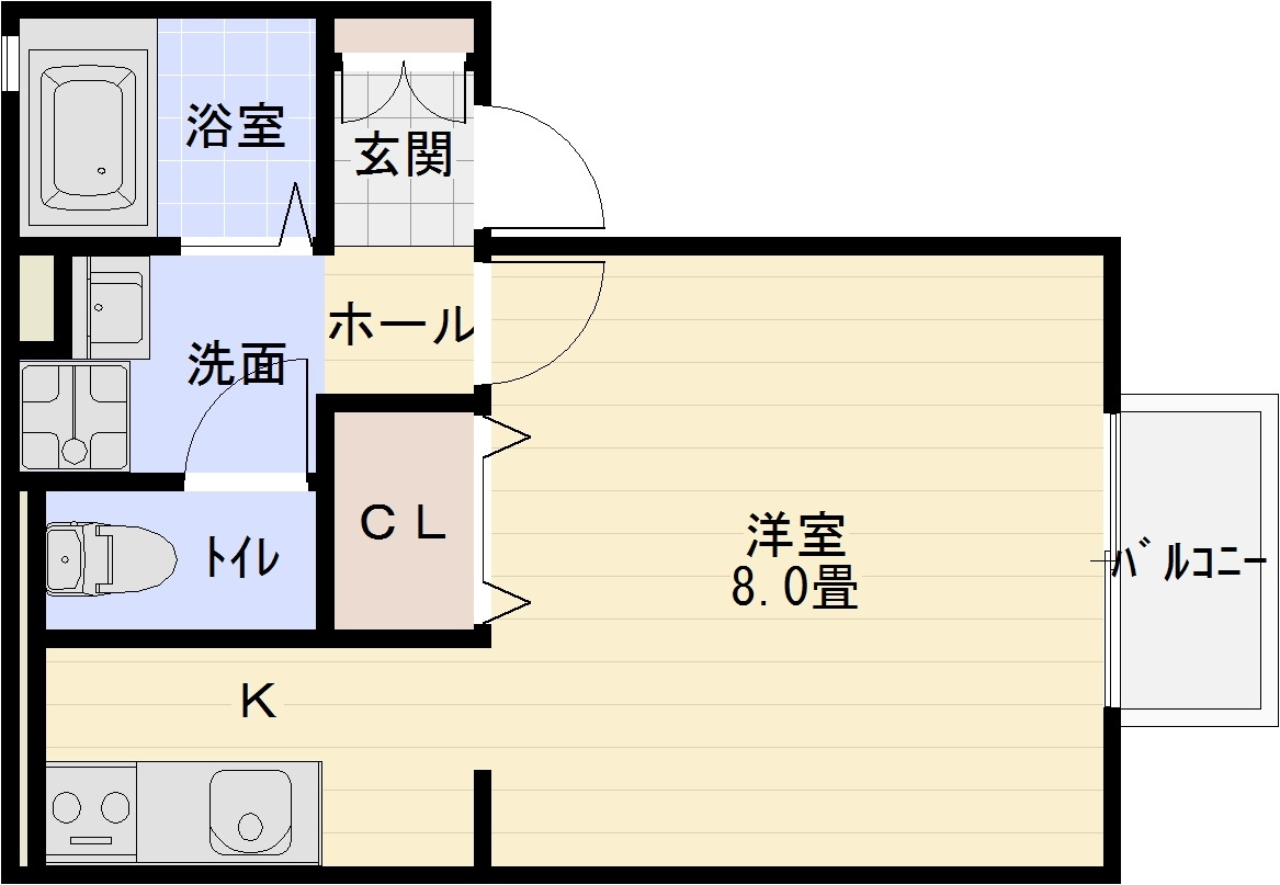 エステート光A棟の間取り