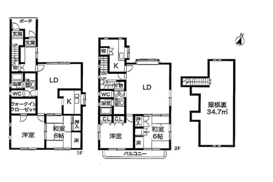 本山中町3丁目戸建の間取り