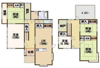 【間取り】 | 八尾市大字大窪　中古戸建
