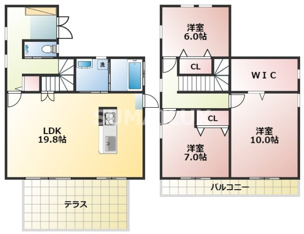 熊本市東区小山１丁目の一戸建ての間取り