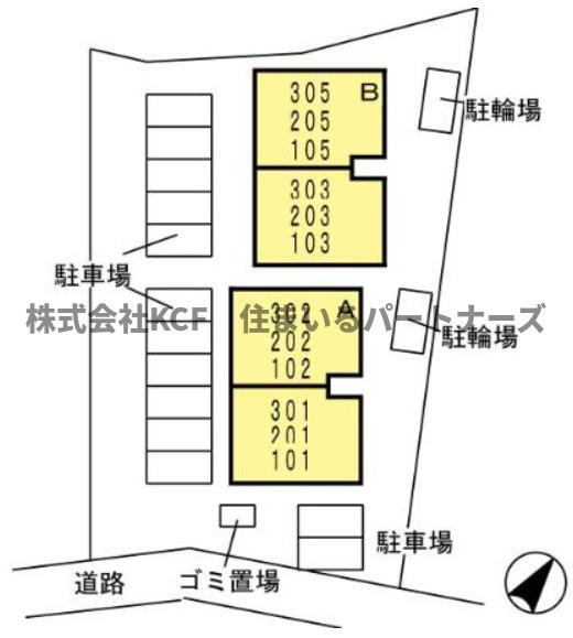 セジュール未来Ⅱ A棟の区画図