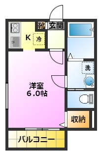 サンメゾンの間取り|TVインターホン・独立洗面台完備♪