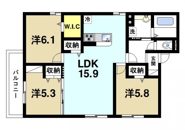ベル　フォレット　スウドの間取り|3LDK