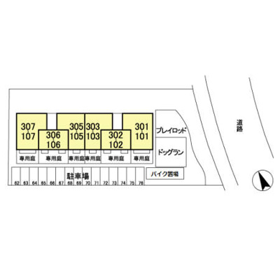 【区画図】 | ハーモニックコート羽鳥野B