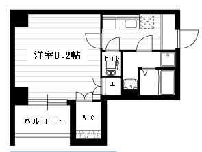 大阪市中央区上汐２丁目の賃貸マンションの間取り