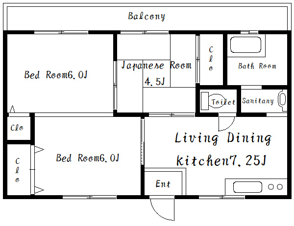 潮見が丘コーポラスの間取り
