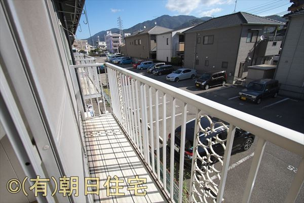 中吉アパートAのバルコニー