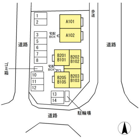 エクセレントONEB棟の区画図