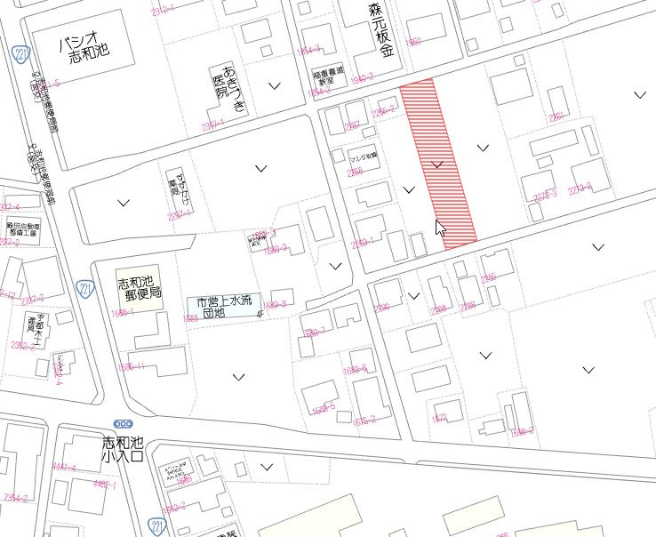 都城市上水流町の売地の土地図