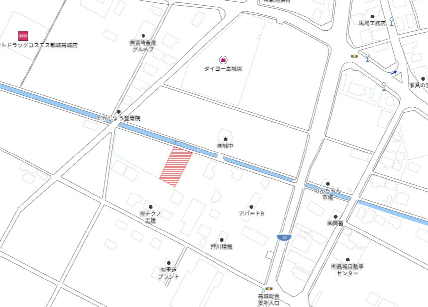都城市高城町穂満坊の売地の土地図