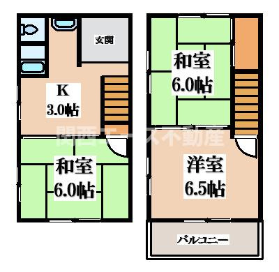 【間取り】 | 河北中町貸家