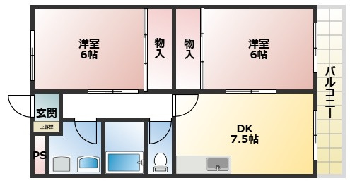 【間取り】 | ビューテラス畷B棟