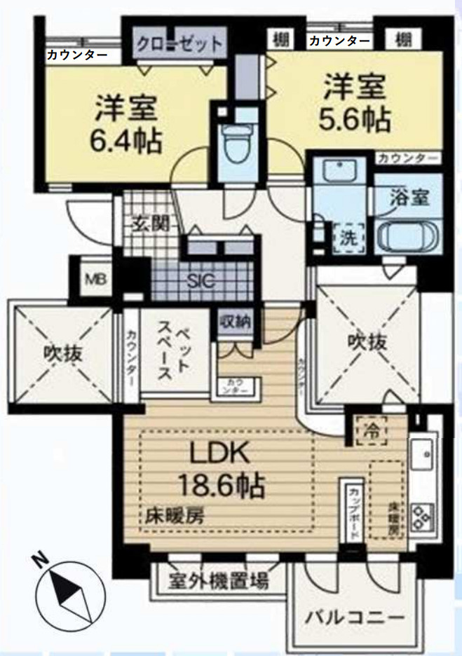ジェイシティ洋光台【仲介手数料無料】ペット可♪洋光台駅・中古マンションの間取り