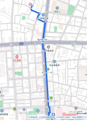 江東区亀戸３丁目　条件付き売地の地図