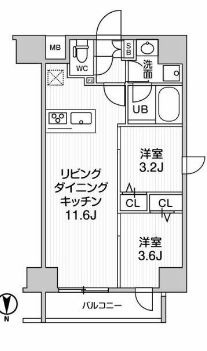 台東区清川２丁目の賃貸マンションの間取り