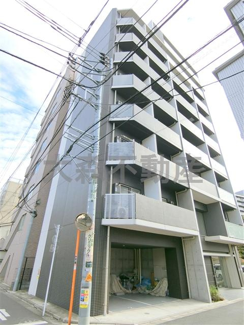 レアライズ平和島の外観|2013年5月築　RC鉄筋コンクリート造地上9階建て1K～1LDK総戸数28戸の分譲賃貸マンション　京急本線平和島駅最寄りの東京都大田区大森本町2丁目　オートロック宅配BOXゴミ捨て場付！