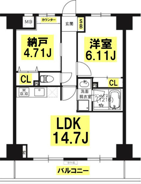 Ｓ－ＦＯＲＴ船橋塚田の間取り