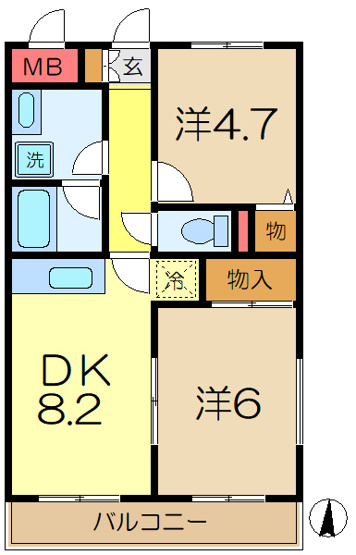 【間取り】 | エスポワール大岡２