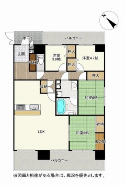 シャリエ和歌山壱番館の間取り