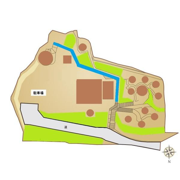 ログハウス店舗～かつらぎ町～の間取り|土地面積3243.37平米、ログハウス2棟、山小屋風建物12棟