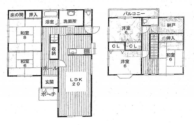 近江八幡市北津田町　中古戸建の間取り