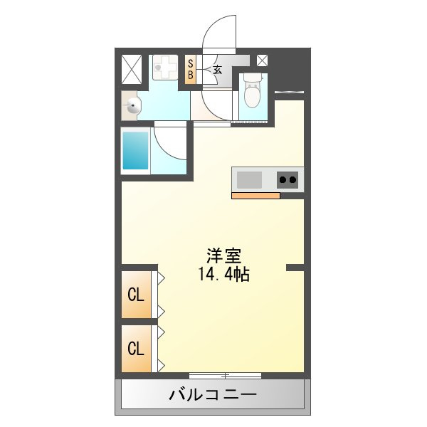 大阪市淀川区十三元今里１丁目の賃貸マンションの間取り