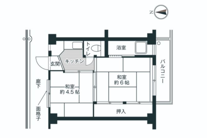 ビレッジハウス安倍1号棟の間取り