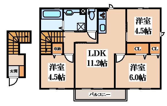【間取り】 | ノールヴィラージュドゥ