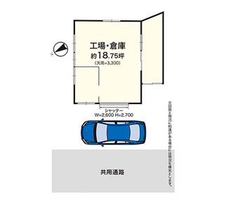 【間取り】 | 新吉田町5136貸工場