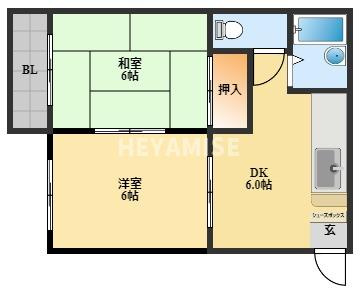 コーポ陣野の間取り