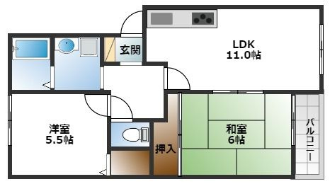 【間取り】 | スカイコート待兼山A棟