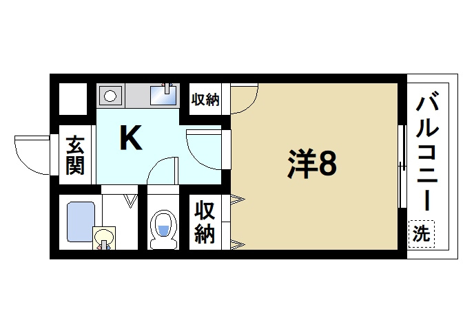 エクセレントハイツの間取り|ワンルームの間取り