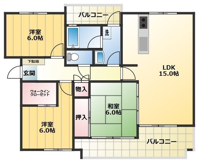 【間取り】 | ファラン道明寺