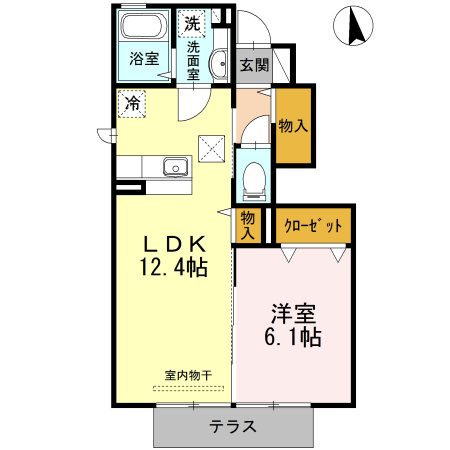 黒髪サンハイツⅢ　B棟の間取り