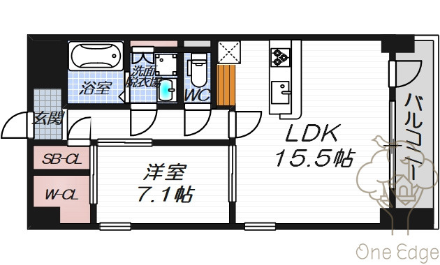 スクリブコート天神南の間取り