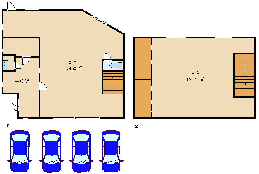 姫路市花田町事務所付倉庫の間取り