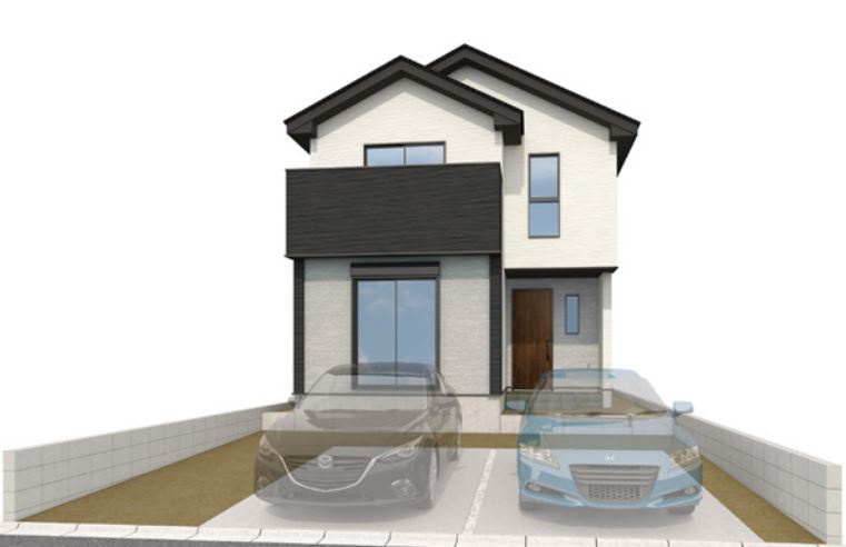 上里町七本木74期（全3棟）2号棟の外観パース|外観パースです