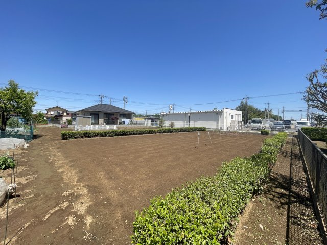 川越市笠幡　売地の外観|現地（2023年4月）撮影　土地面積１２１坪！建築条件なし！